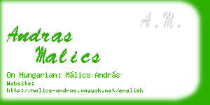 andras malics business card