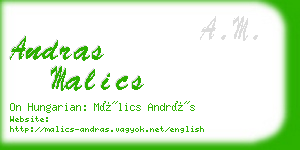 andras malics business card